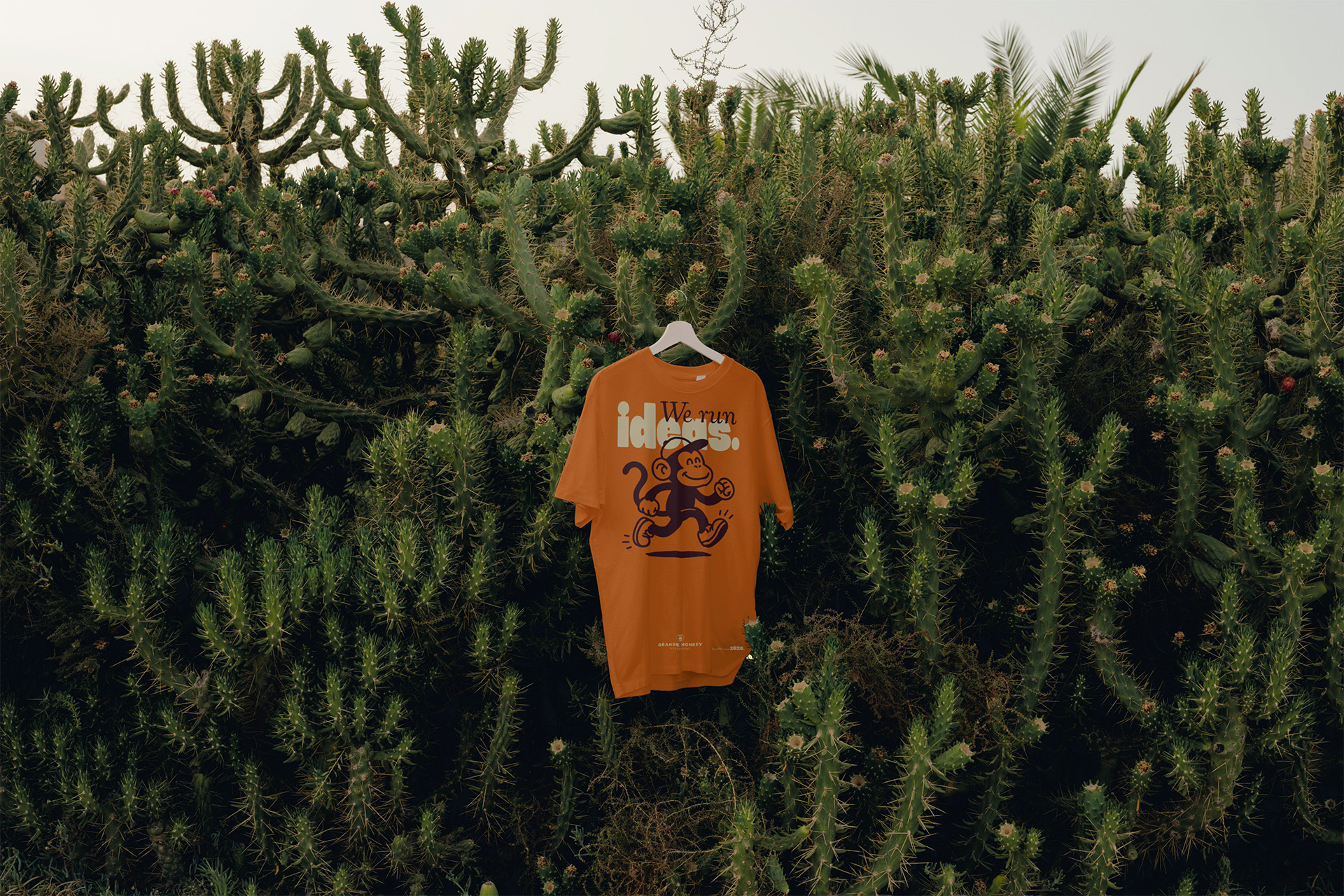 Orange monkey t-shirt
