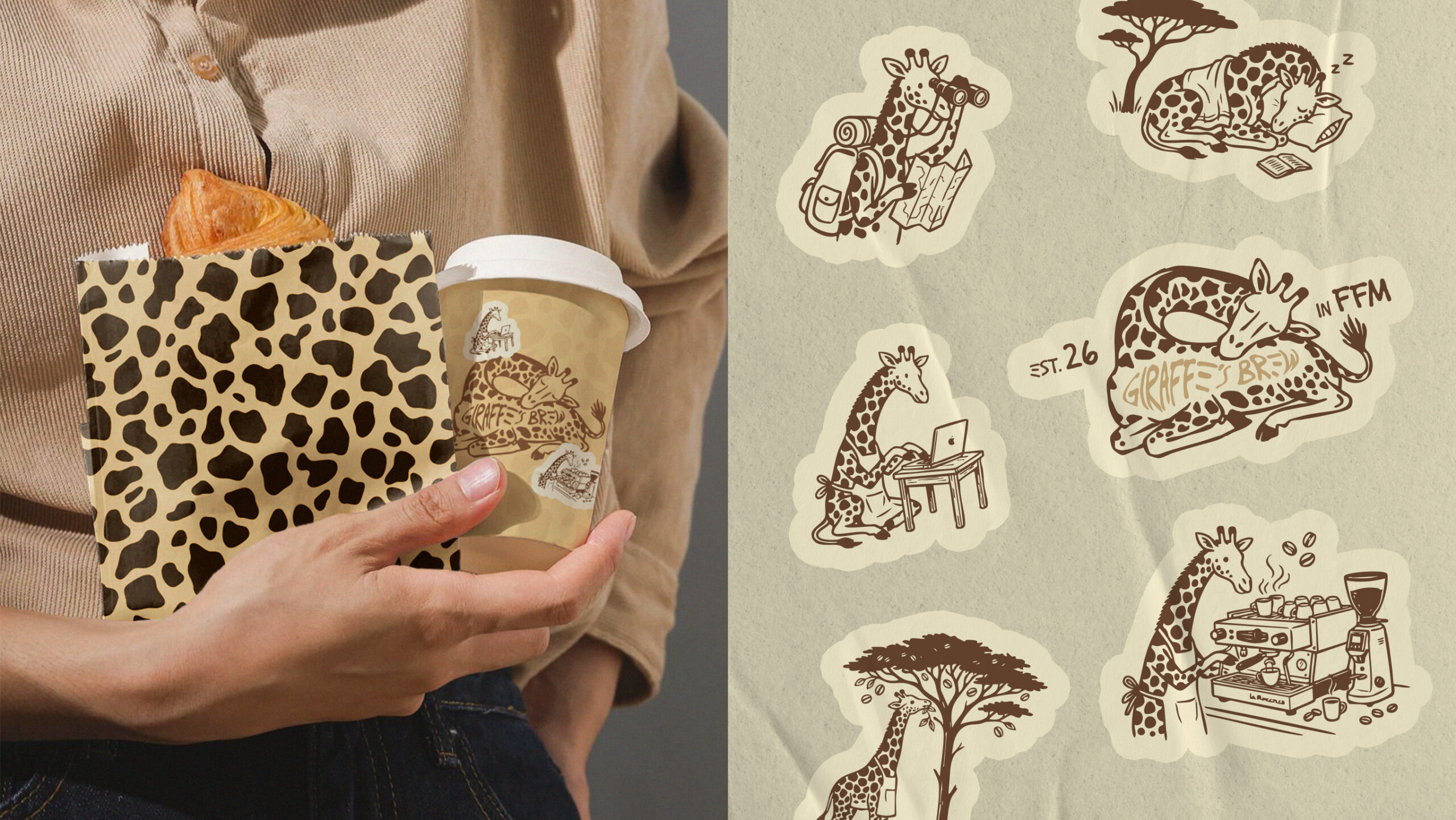 Giraffe's Brew nachhaltige Verpackung & Stickers