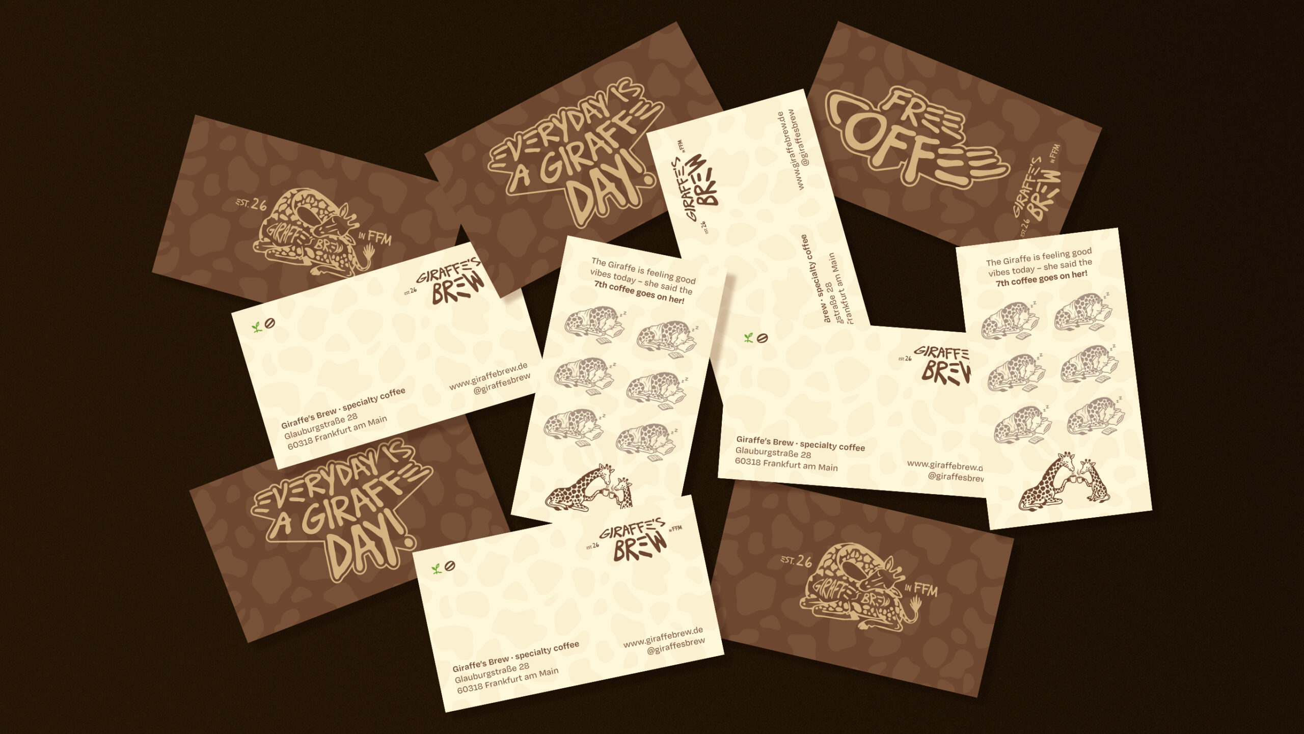 Giraffe's Brew Visitenkarte design